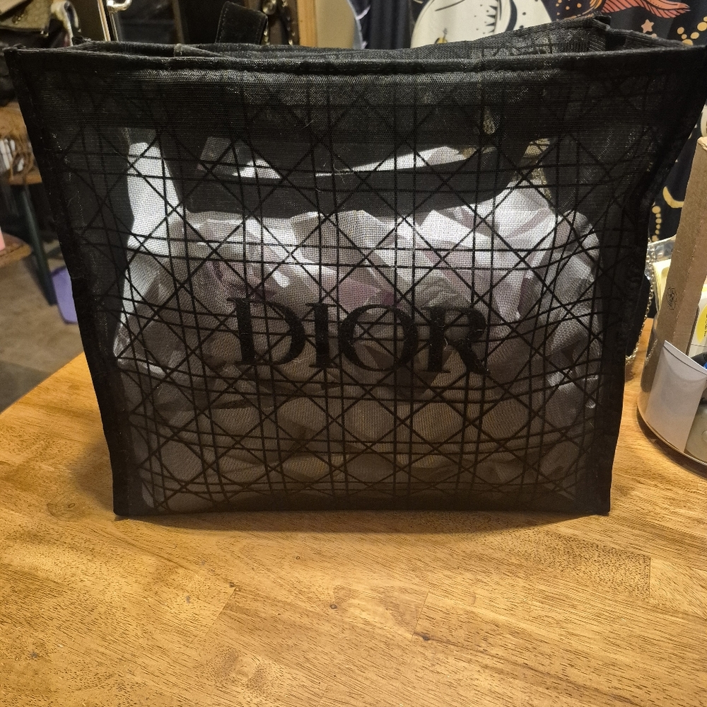 GWP Dior Black Mesh Tote Bag